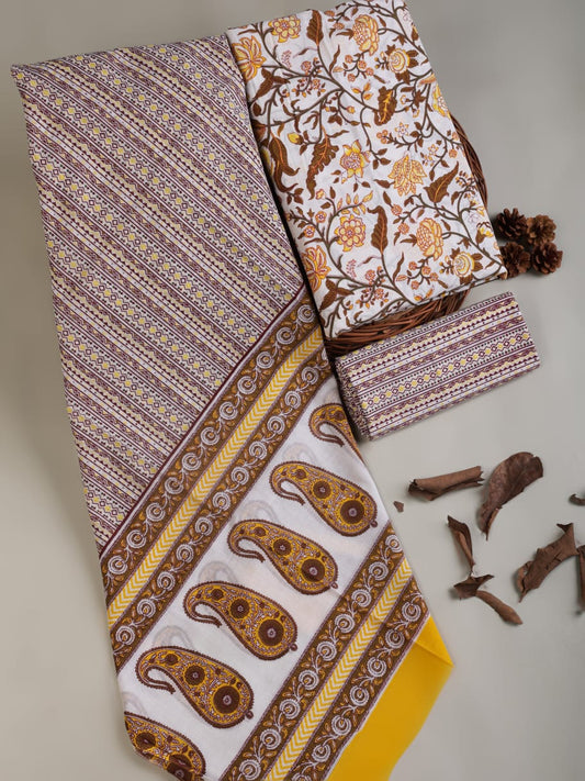 Premium Hand Block Print Cotton Suit Set