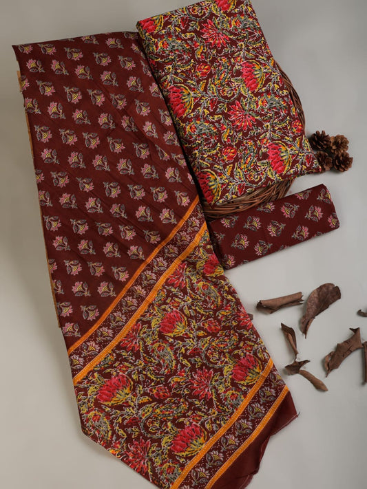 Exclusive Pure Cotton Suit With Mulmul Dupatta