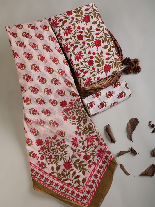 Premium Organic Cotton Suit With Mulmul Dupatta