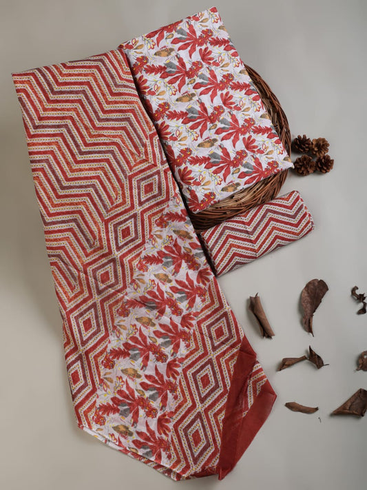 Organic Cotton Suit With Mulmul Dupatta