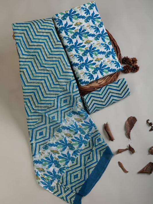 Premium Pure Cotton Suit With Mulmul Dupatta