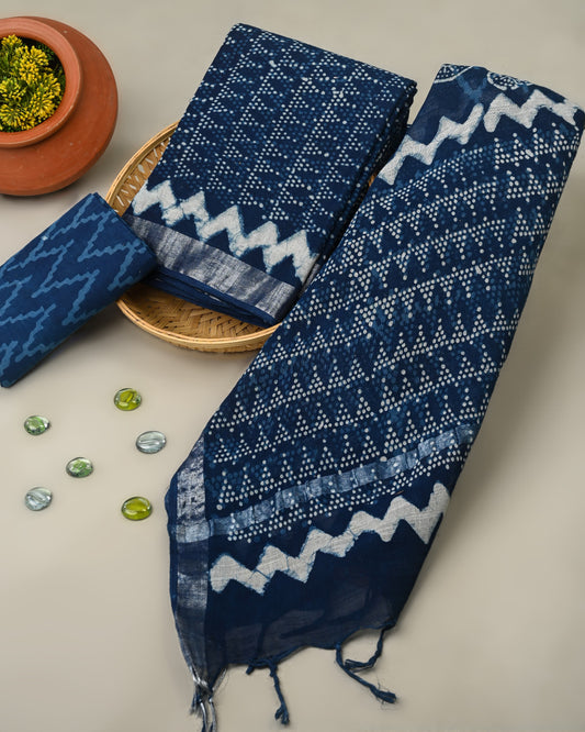 Premium Hand Block Printed Lilen Suit With Lilen