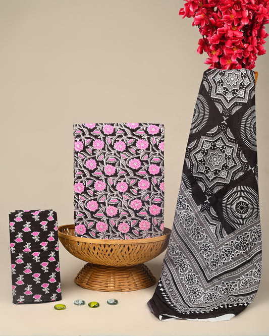 Premium Hand Block Print Soft Cotton Suit Set