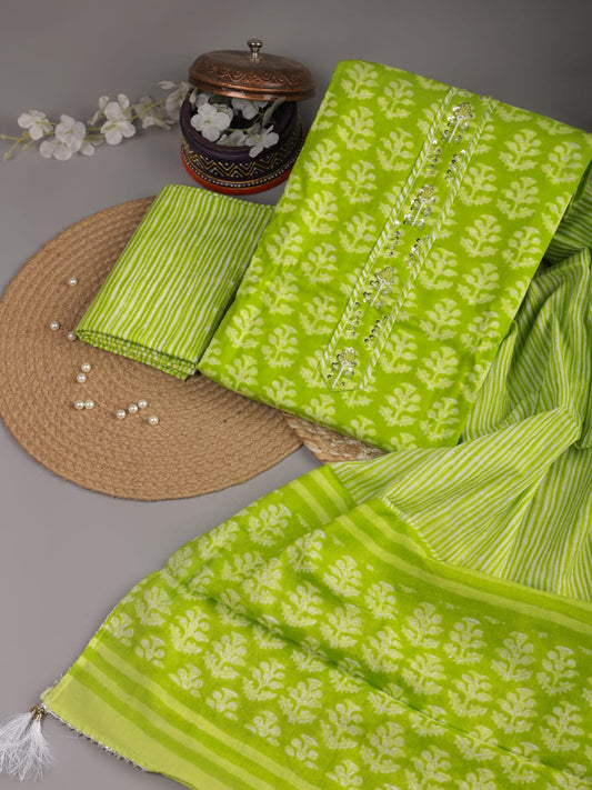 Green New Organic Cotton With Gota Patti Work Suit (29)