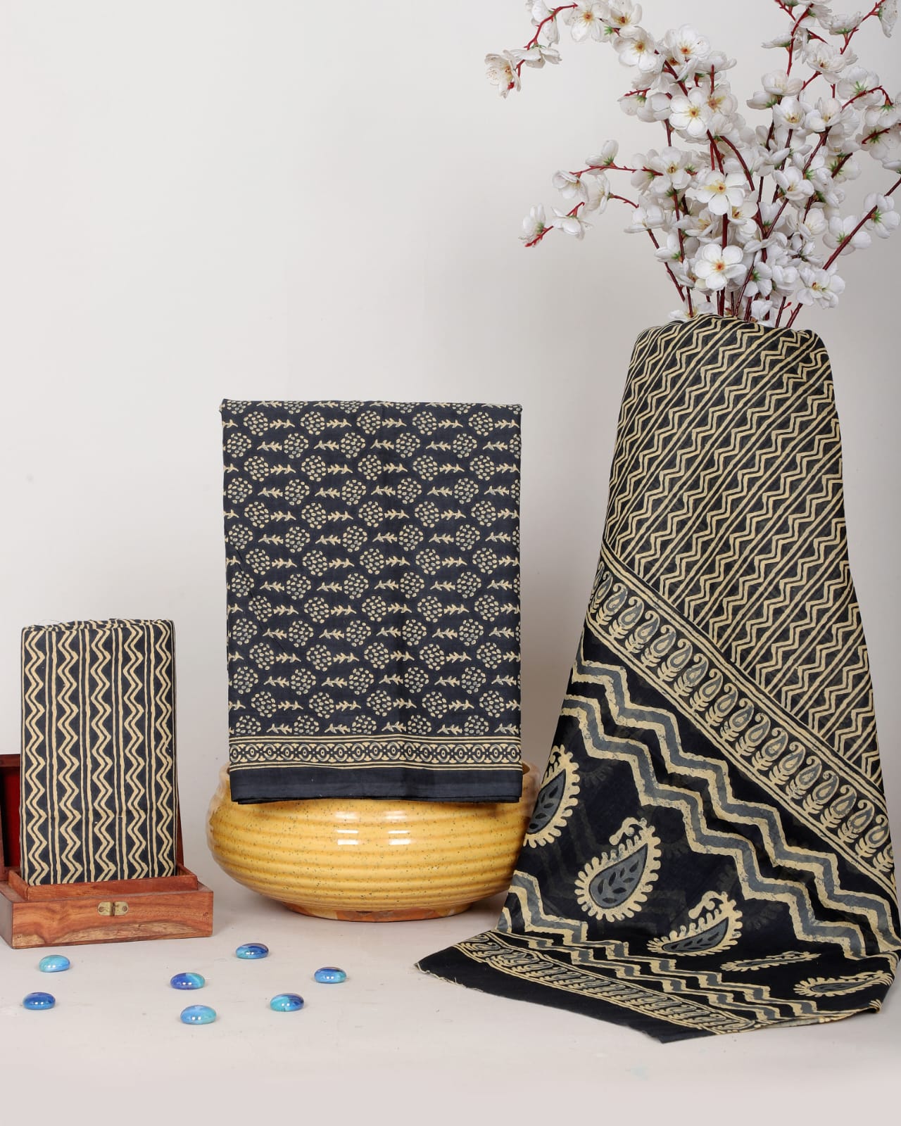 Sanganeri Printed Soft Cotton Suit With Mulmul Dupatta