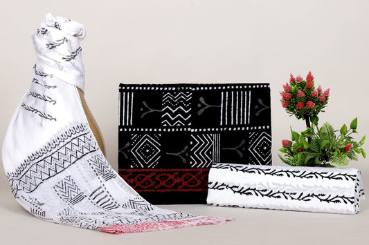 Exclusive Hand Print Cotton Suit With Chiffon Dupatta (34)