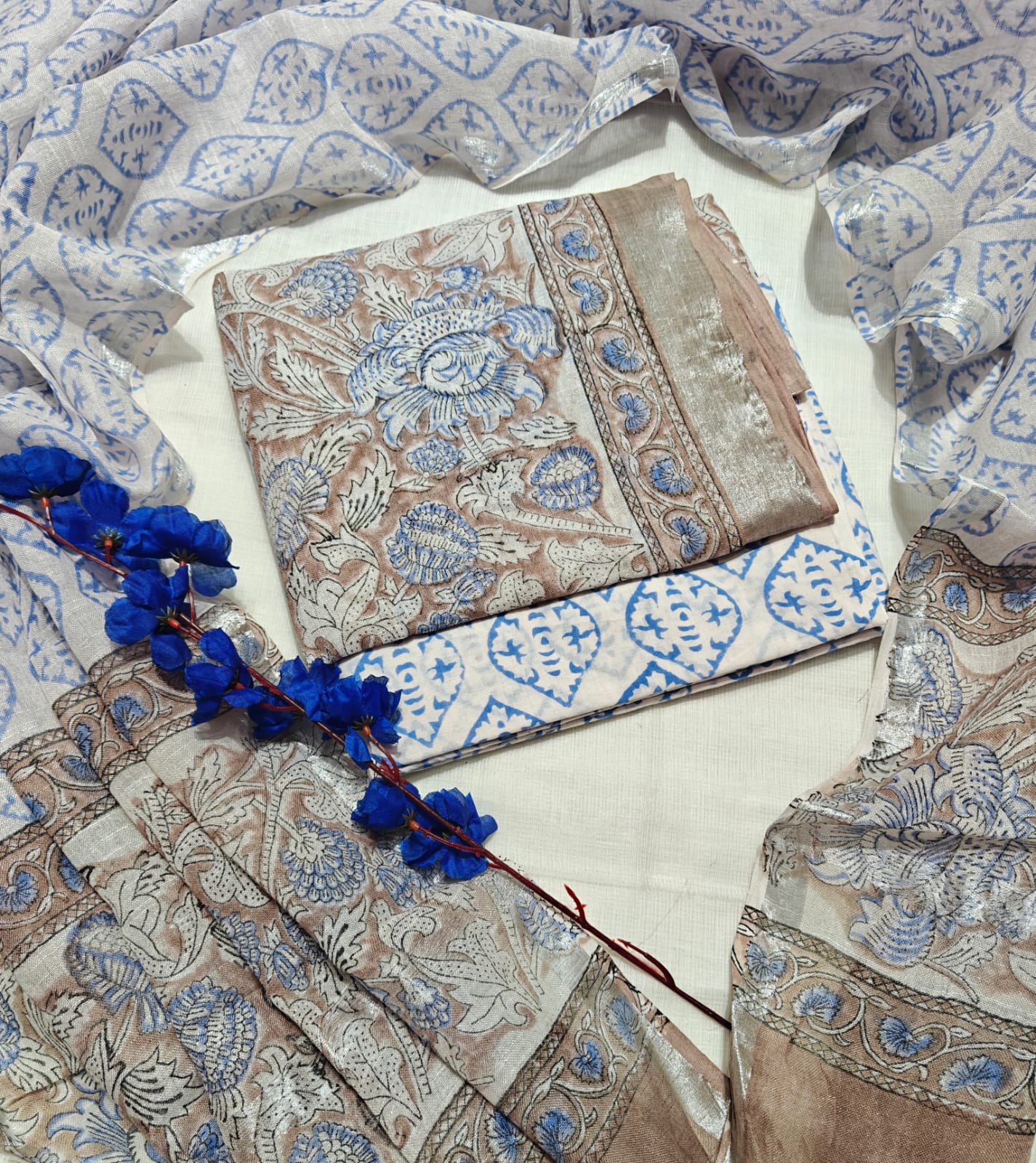 Premium Hand Block Print Lilen Suit Set