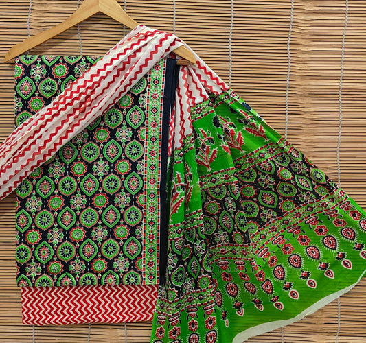 Pure Soft Cotton Suit With Mulmul Dupatta
