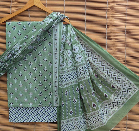 Pure Cotton Suit With Mulmul Dupatta