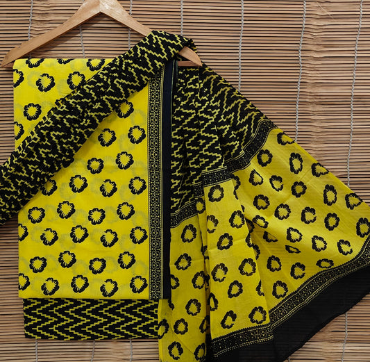Premium Hand Block Printed Soft Cotton Suit Set