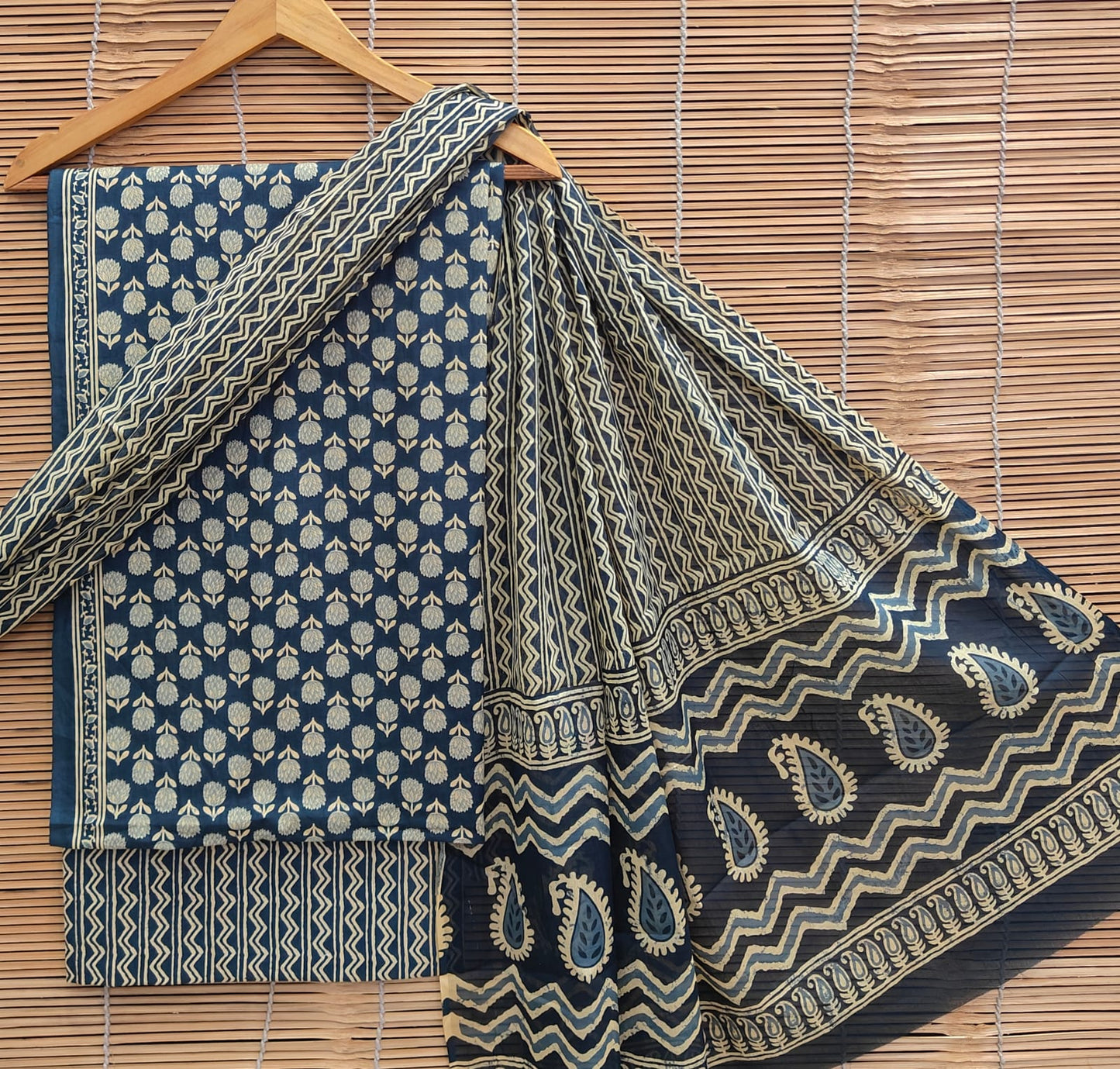 Sanganeri Printed Soft Cotton Suit With Mulmul Dupatta