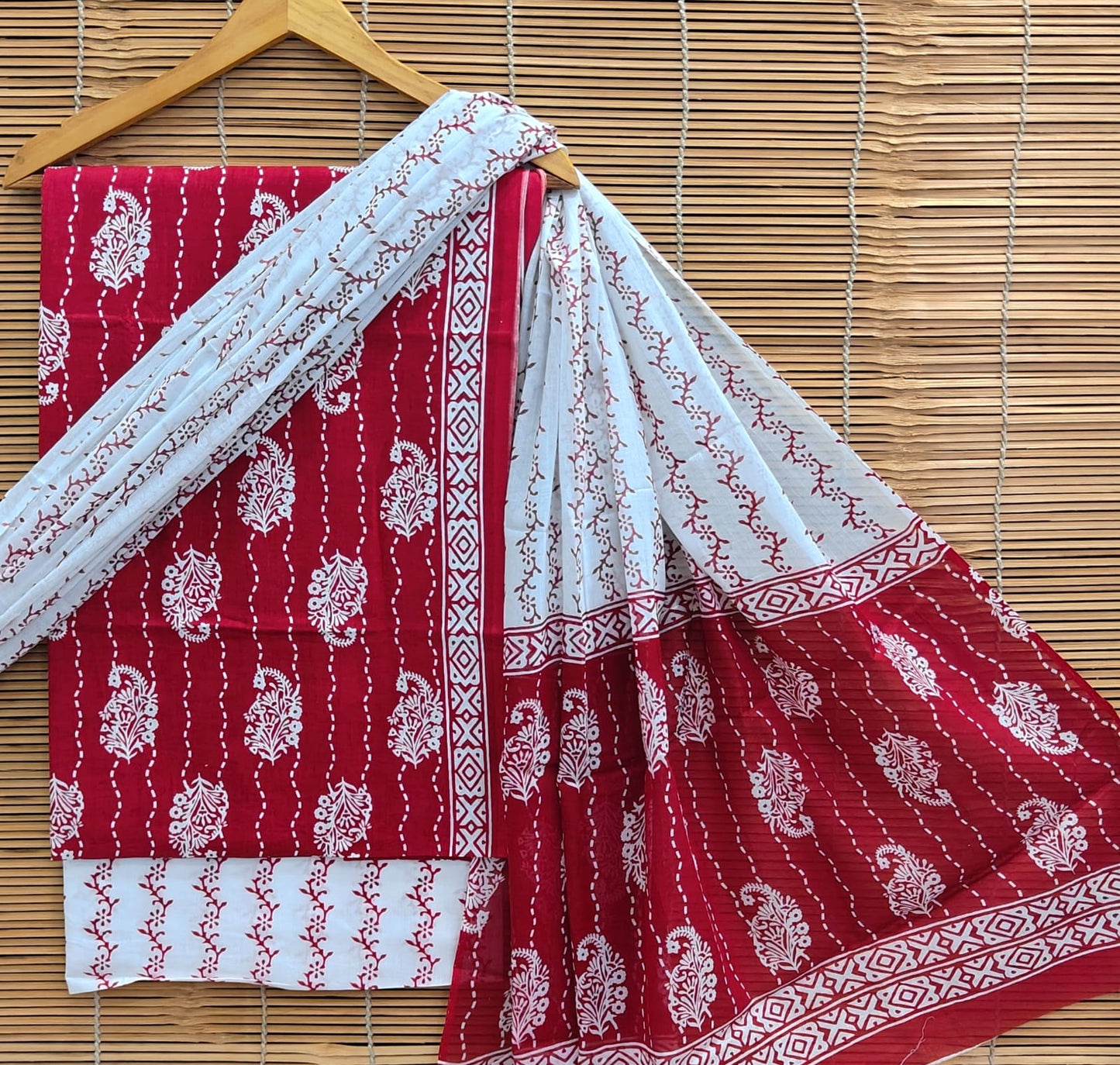 Premium Soft Cotton Suit With Mulmul Dupatta