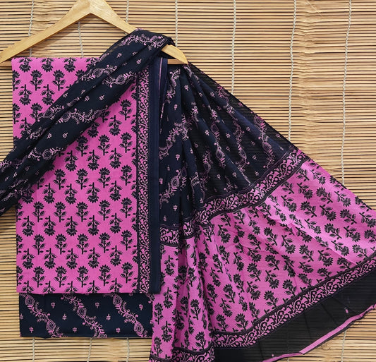 Organic Cotton Suit With Mulmul Dupatta