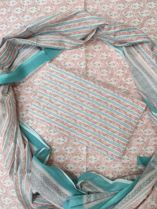 Exclusive Pure Cotton Suit With Mulmul Dupatta