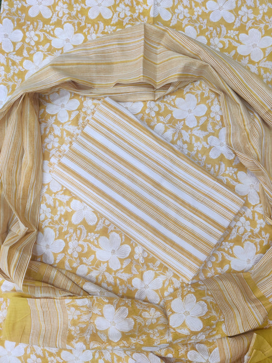 Pure Soft Cotton Suit With Mulmul Dupatta