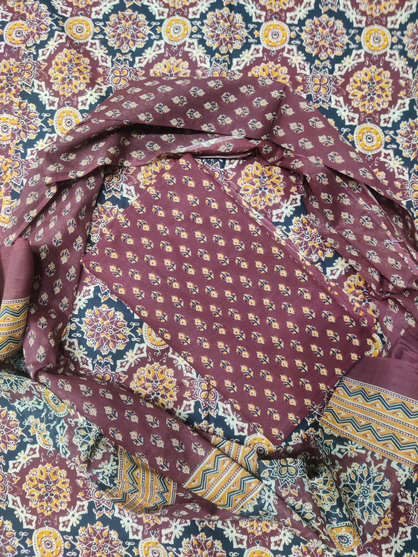 Exclusive Pure Cotton Suit With Mulmul Dupatta