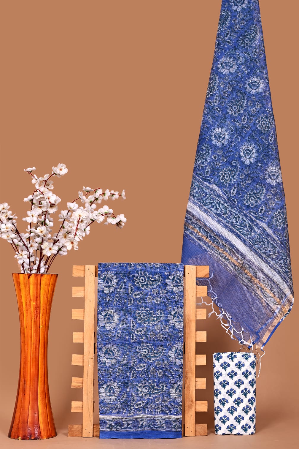 Elegant Hand Block Printed Kota Cotton Suit Material