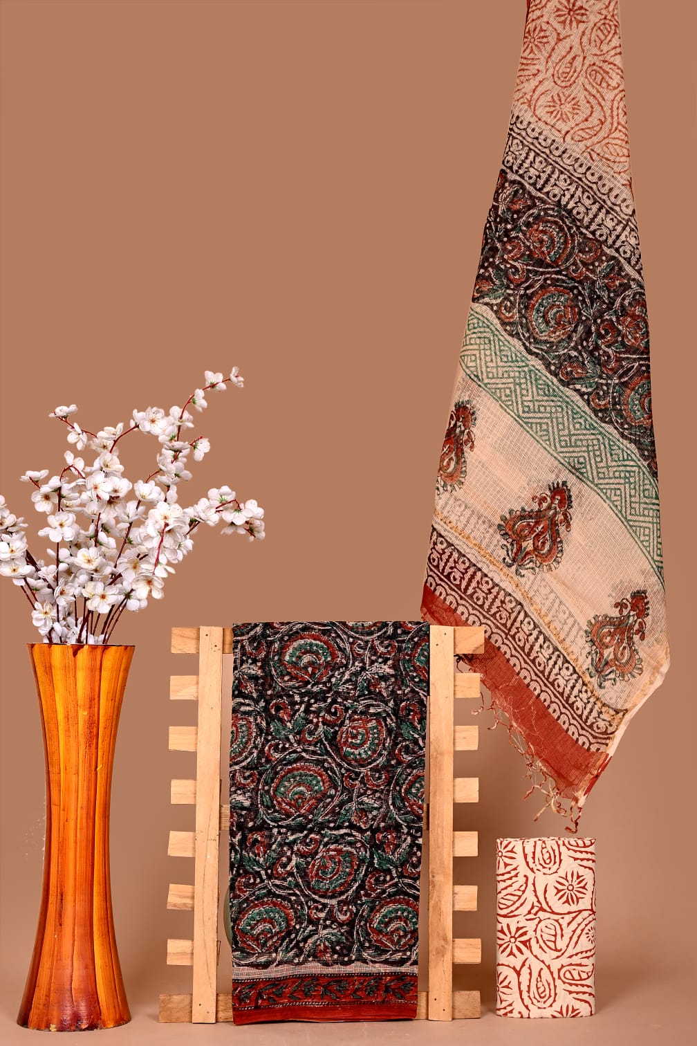 Elegant Hand Block Printed Kota Cotton Suit Material