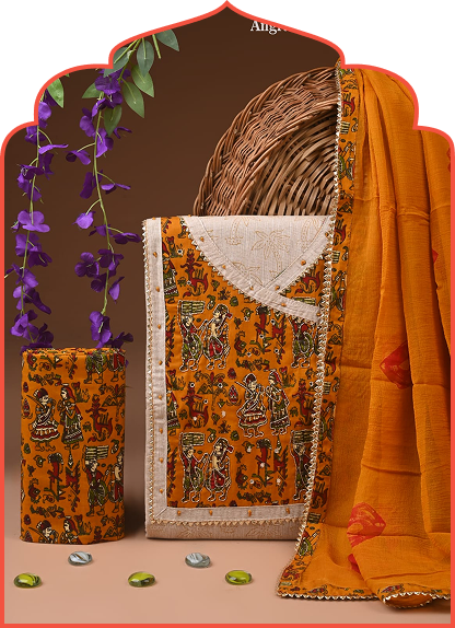 Gota Patti Work Suit Chiffon Dupatta