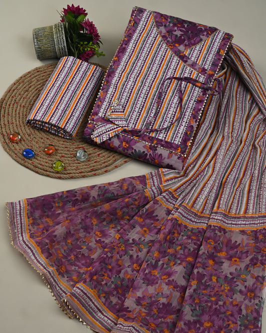 Premium Purple Cotton Suit With Gota Patti Work (5)