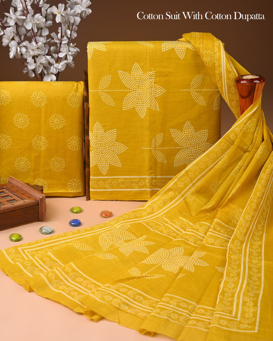 Elegant Handcrafted Block Print Cotton Suit with Cotton Dupatta 64