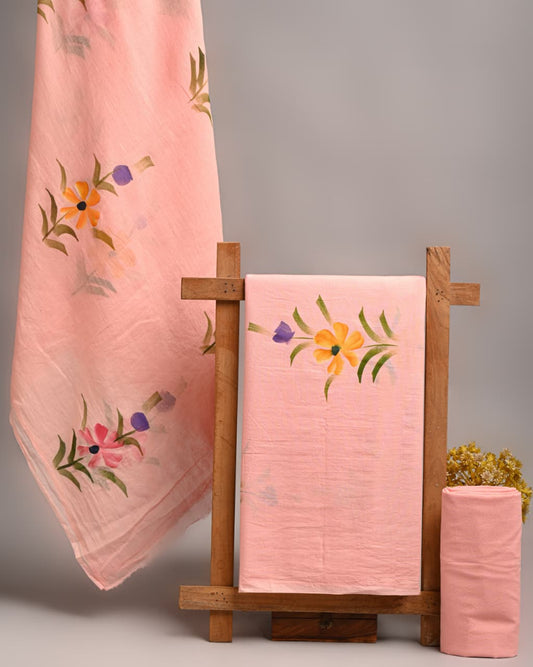 Organic Cotton Suit With Mulmul Dupatta