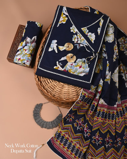 Premium Gota Patti Work Cotton Suit With Mulmul Dupatta