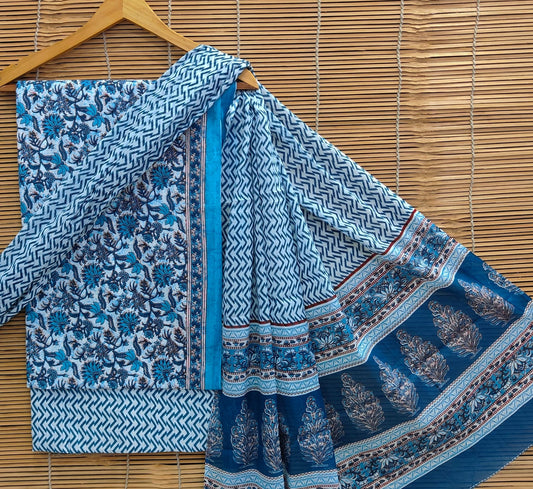 Premium Pure Cotton Suit With Mulmul Dupatta