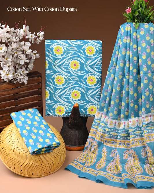 Oraganic Cotton Suit With Mulmul Dupatta