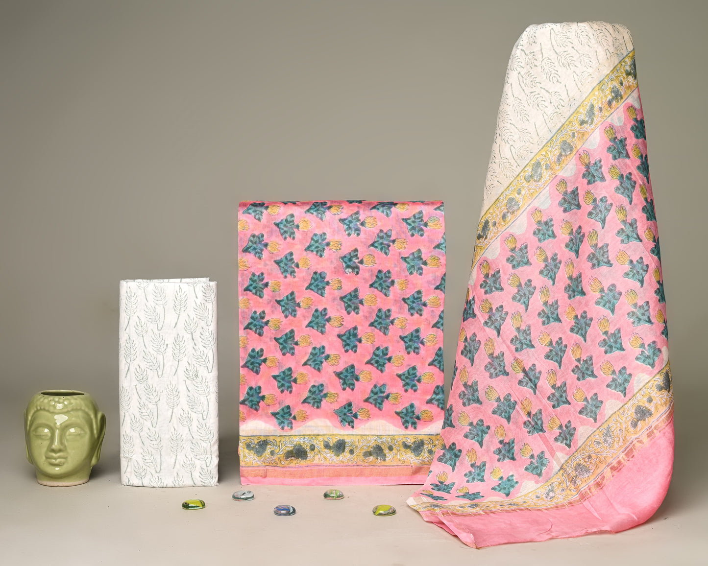 Premium Hand Block Print Chanderi Silk Suit