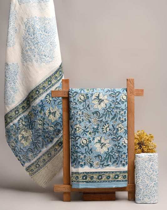 Dabu Print Soft Cotton Suit With Mulmul Dupatta