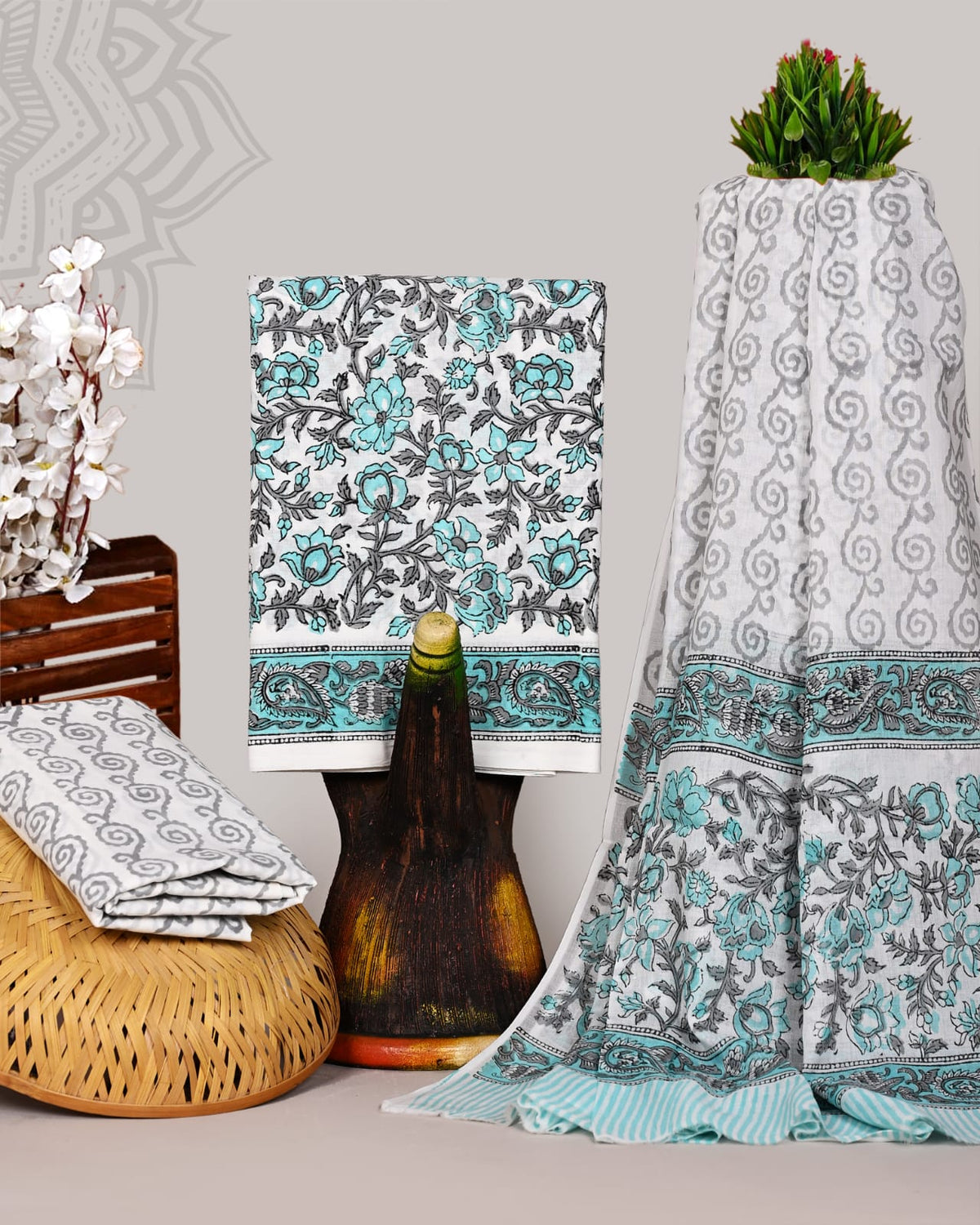 Soft Cotton Suit With Mulmul Dupatta