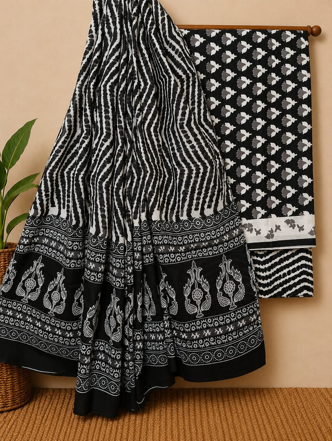 Sanganeri Printed Cotton Suit With Cotton Dupatta 8