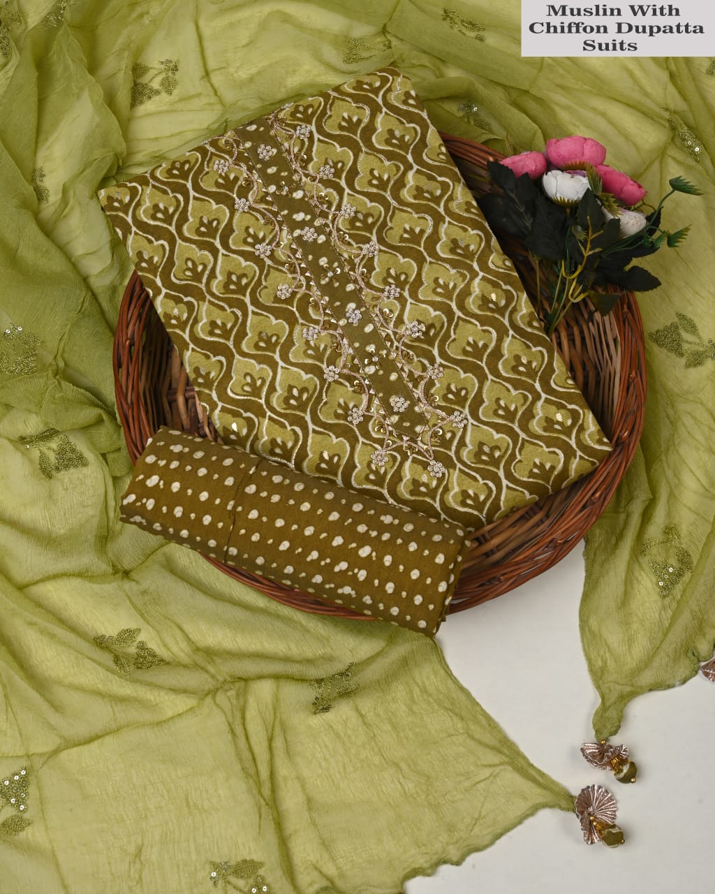 Exclusive Multicolor Muslin Suit with Heavy Jardozi Work (PCVMSD19)