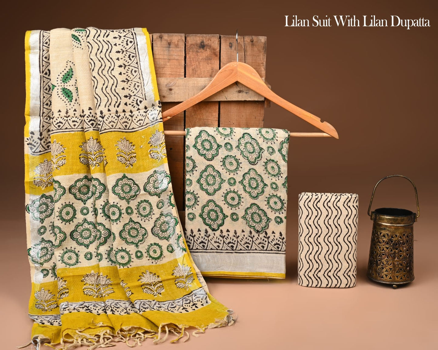 Premium Hand Block Print Lilen Suit With Lilen Dupatta