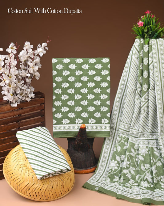 Premium Hand Block Print Soft Cotton Suit Set