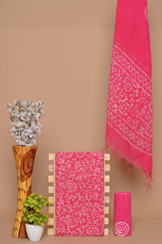 Elegant Hand Block Printed Kota Cotton Suit Material