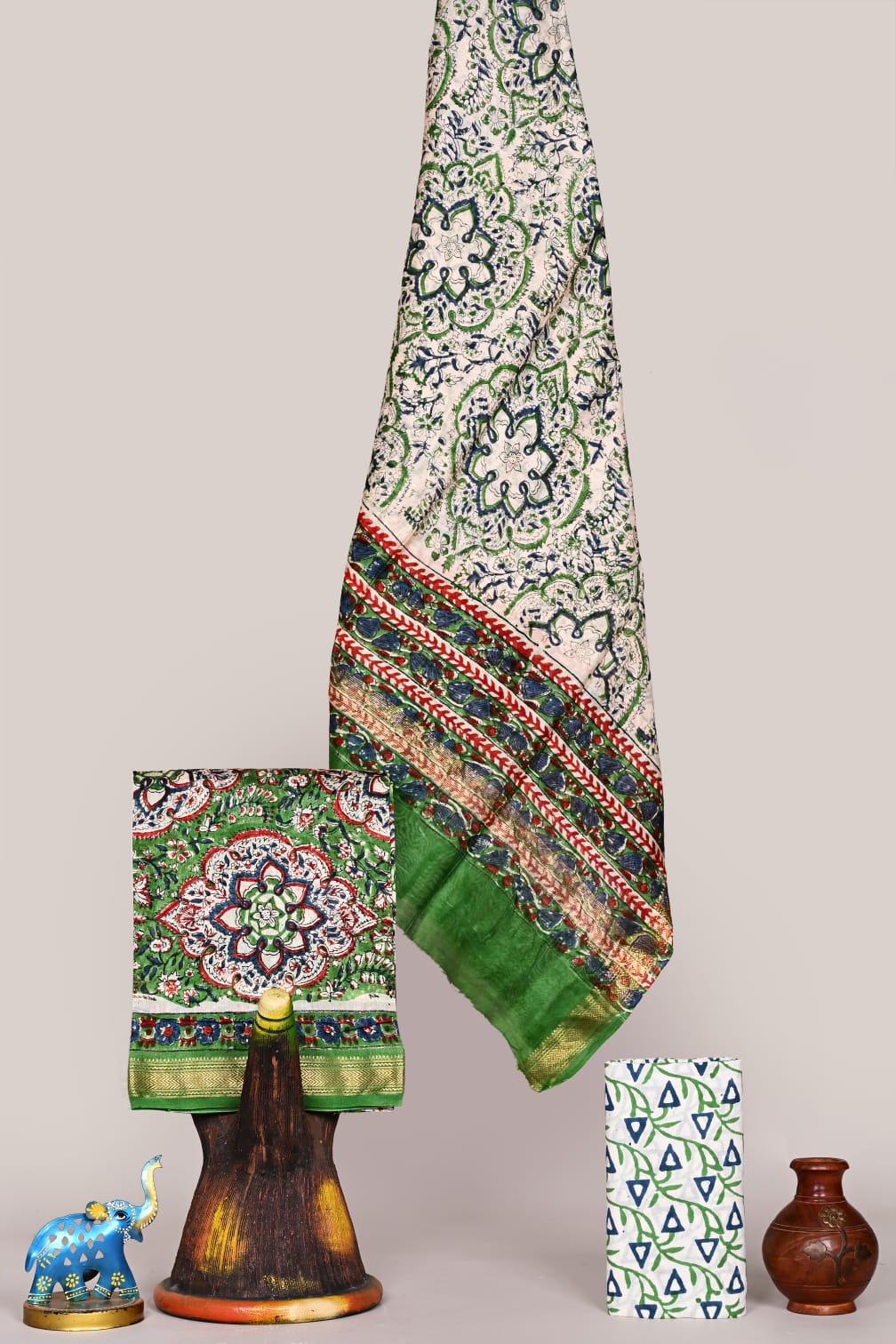Pure Maheshwari Silk Unstitched Suit