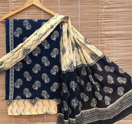 Premium Organic Cotton Suit With Mulmul Dupatta