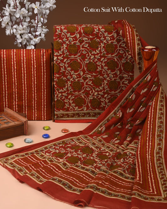 Premium Pure Cotton Suit With Mulmul Dupatta 72