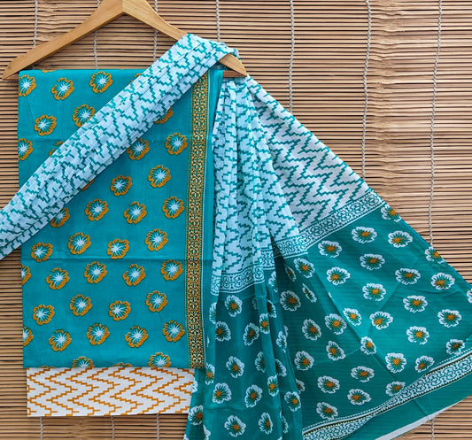 Premium Hand Block Printed Cotton Suit Set