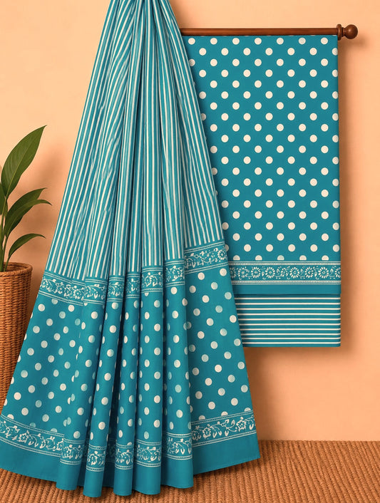 Premium Hand Block Printed Soft Cotton Suit Set 47