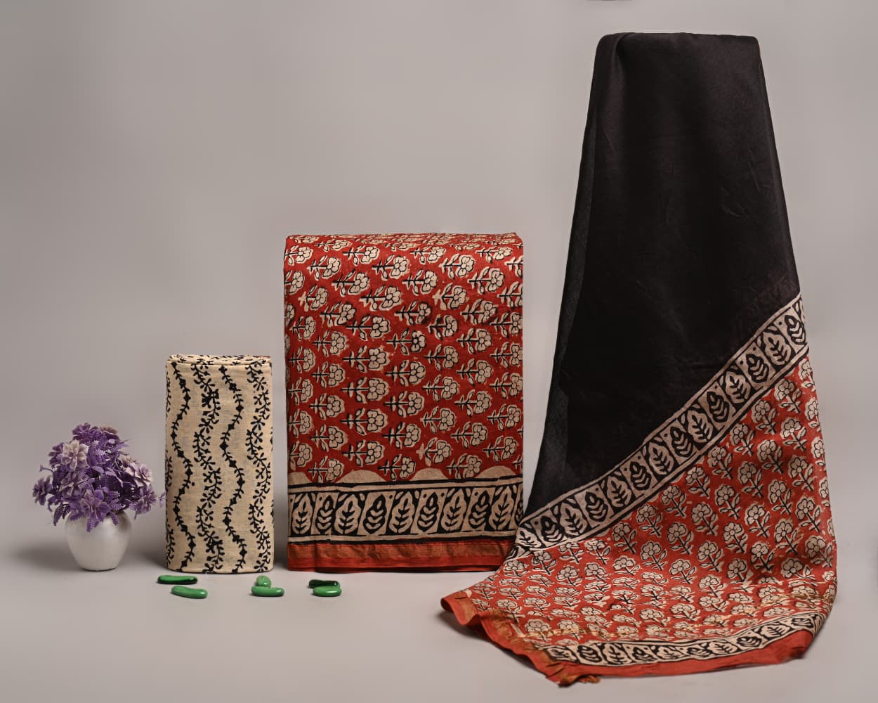 Handwoven Chanderi Silk Suit With Desiner Dupatta