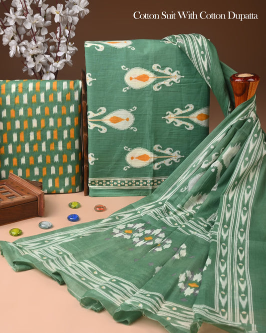 Sanganeri Printed Cotton Suit Set With Cotton Dupatta 82