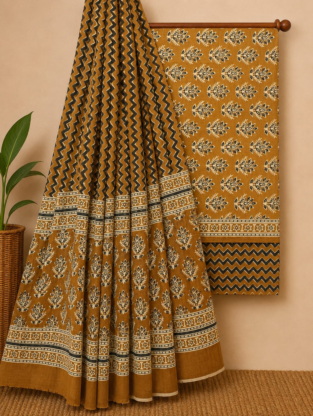 Jaipuri Print Pure Cotton Suit With Mulmul Dupatta 28