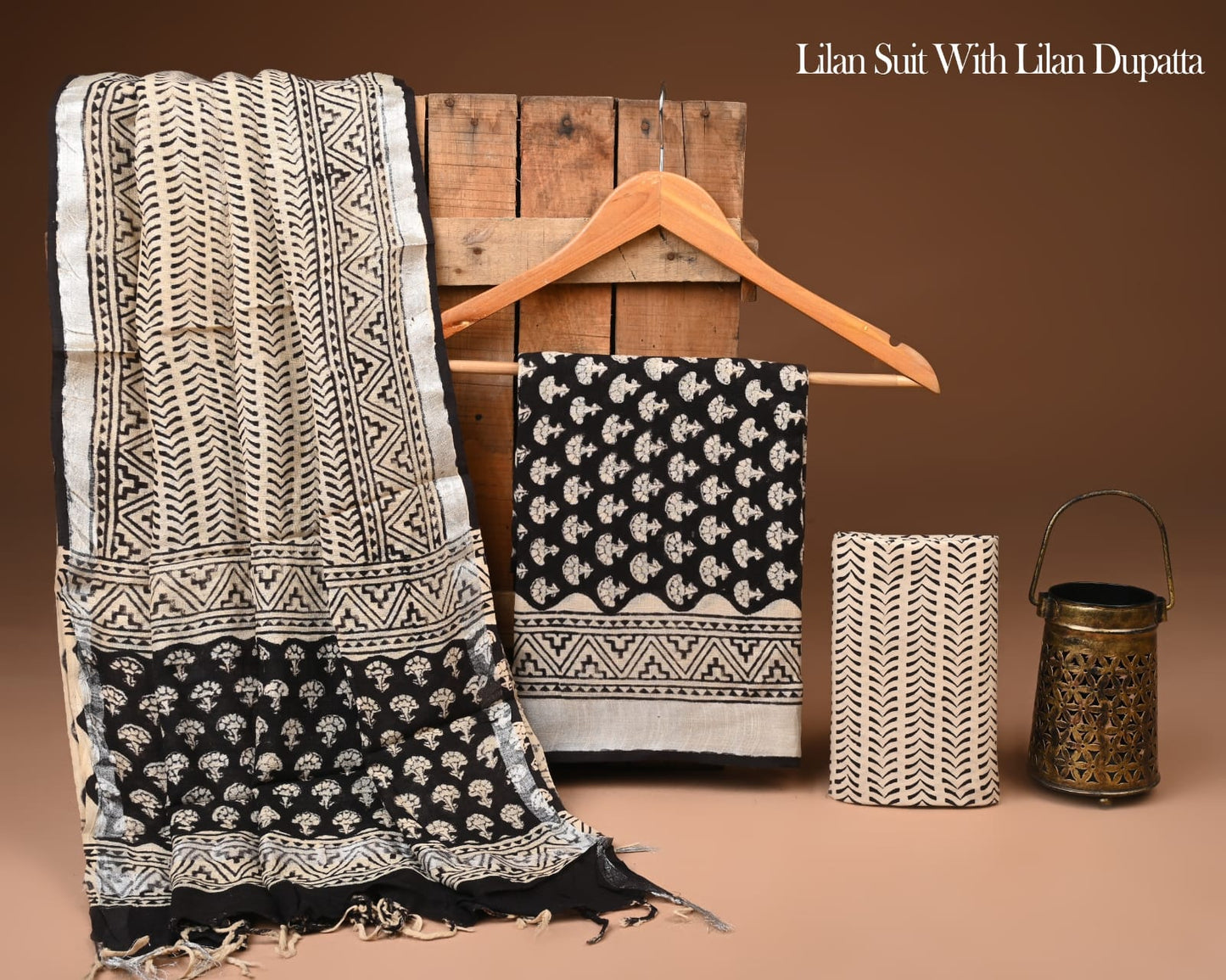 Exclusive Hand Block Printed Lilen Suit Set