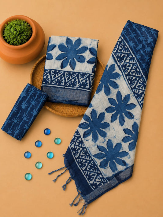 Premium Hand Block Print Lilen Suit Set