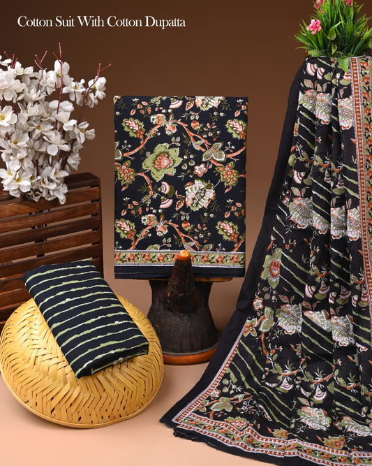 Premium Pure Cotton Suit With Mulmul Dupatta
