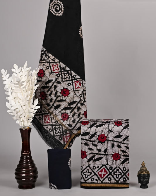 Bagru Hand Prints Chanderi Silk Suit Set