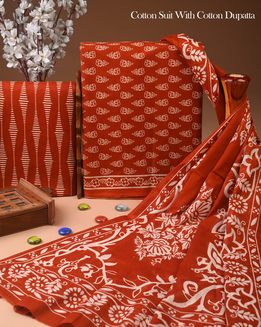 Sanganeri Print Pure Cotton Suit With Mulmul Dupatta 44